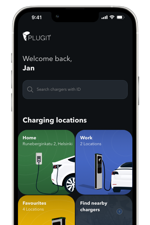 plugit app sahkoauton lataajan sovellus